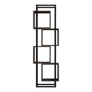 Βιβλιοθήκη Gridur pakoworld σε σκούρο καρυδί απόχρωση 44x29x140εκ-120-000523