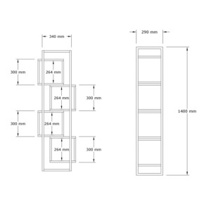 Βιβλιοθήκη Gridur pakoworld σε σκούρο καρυδί απόχρωση 44x29x140εκ-120-000523