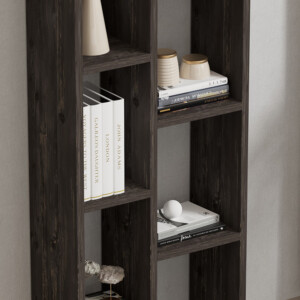 Βιβλιοθήκη Minicu pakoworld σε σκούρο καρυδί απόχρωση  44