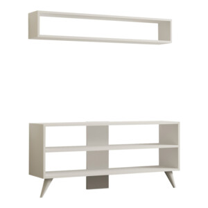 Σύνθετο σαλονιού Prestige pakoworld σε λευκή απόχρωση 120x29