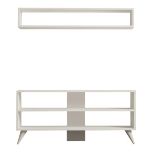 Σύνθετο σαλονιού Prestige pakoworld σε λευκή απόχρωση 120x29