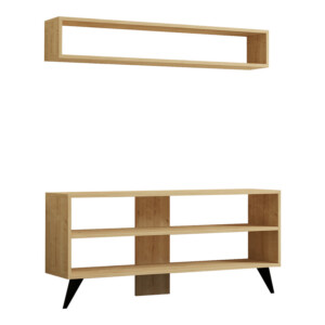 Σύνθετο σαλονιού Prestige pakoworld σε oak απόχρωση 120x29