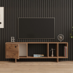 Έπιπλο τηλεόρασης Mueble pakoworld σε sonoma απόχρωση 140x29x45εκ-120-000540