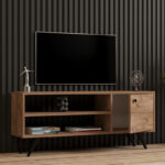 Έπιπλο τηλεόρασης Wison pakoworld σε sonoma απόχρωση 120x29x50εκ-120-000541