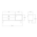 Έπιπλο τηλεόρασης Wison pakoworld σε sonoma απόχρωση 120x29x50εκ-120-000541