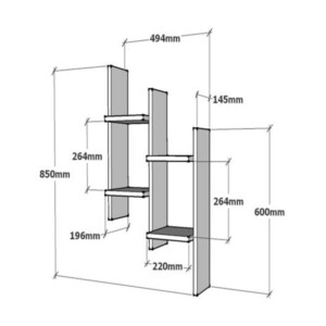 Ραφιέρα τοίχου Tabal pakoworld σε λευκή απόχρωση 49.4x14.5x85εκ-120-000553