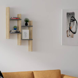 Ραφιέρα τοίχου Tabal pakoworld σε oak απόχρωση 49.4x14.5x85εκ-120-000554