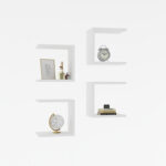 Ραφιέρα τοίχου Perari pakoworld 4τεμ.σε λευκή απόχρωση 30x19.6x30εκ-120-000564