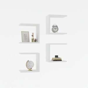 Ραφιέρα τοίχου Perari pakoworld 4τεμ.σε λευκή απόχρωση 30x19.6x30εκ-120-000564