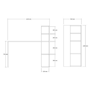 Γραφείο με βιβλιοθήκη Mergo pakoworld σε oak απόχρωση 121x51x75εκ-120-000572