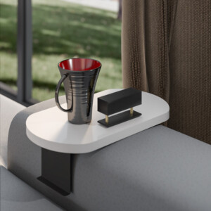 Βοηθητικό τραπεζάκι Linea pakoworld σε λευκή απόχρωση με μαύρα μεταλλικά πόδια 20x35x10εκ-120-000576