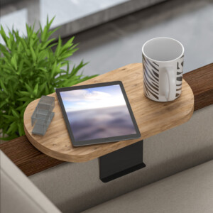 Βοηθητικό τραπεζάκι Linea pakoworld σε sonoma με μαύρα μεταλλικά πόδια 20x35x10εκ-120-000578