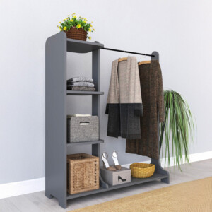 Έπιπλο εισόδου Renesme pakoworld σε ανθρακί απόχρωση 106x45x128εκ-120-000609