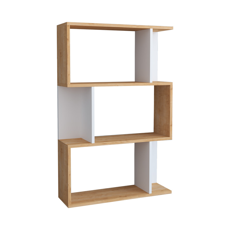 Βιβλιοθήκη Kadu pakoworld σε oak-λευκή απόχρωση 72x22x108εκ-120-000613 Βιβλιοθήκη Kadu pakoworld σε oak-λευκή απόχρωση 72x22x108εκ-120-000613