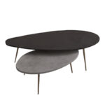 Τραπέζι σαλονιού Monty pakoworld 2 τεμ. σε απόχρωση σε μαύρο-γκρι απόχρωση 116x46x46εκ-120-000618