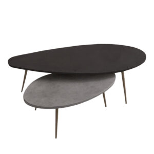 Τραπέζι σαλονιού Monty pakoworld 2 τεμ. σε απόχρωση σε μαύρο-γκρι απόχρωση 116x46x46εκ-120-000618