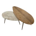 Τραπέζι σαλονιού Monty pakoworld 2 τεμ σε απόχρωση φυσικό-μπεζ μαρμάρου 116x46x46εκ-120-000619