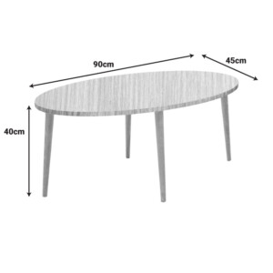 Τραπέζι σαλονιού Barton pakoworld επιφάνεια σε φυσική απόχρωση με καρυδί πόδι 90x45x40εκ-120-000622