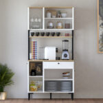 Ντουλάπια κουζίνας Lenner pakoworld λευκό-sonoma 90x45x184εκ-120-000629