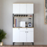 Ντουλάπια κουζίνας Lenner pakoworld λευκό-sonoma 90x45x184εκ-120-000629