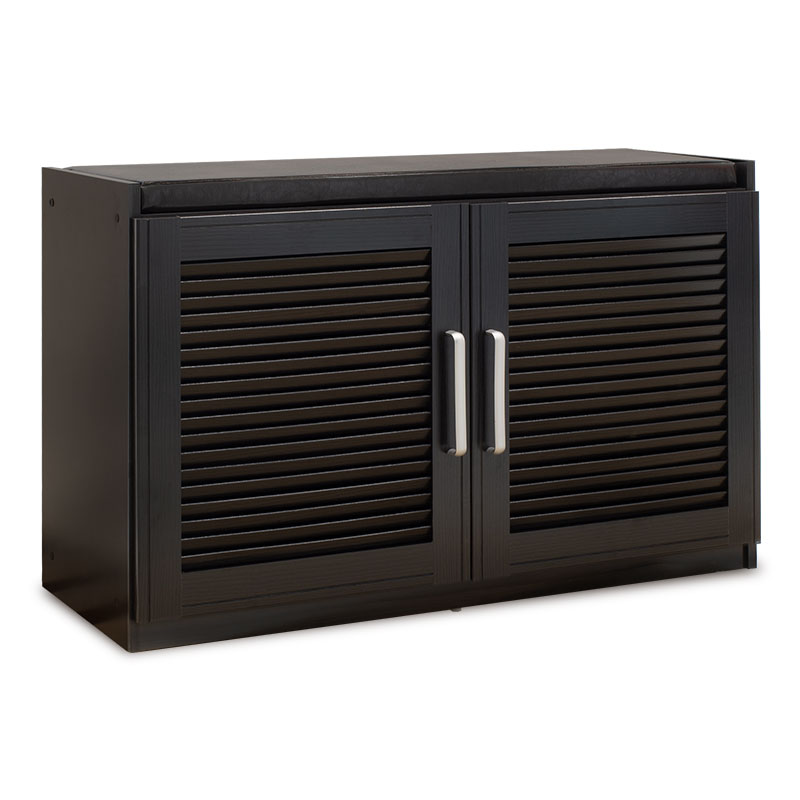 Παπουτσοθήκη-Σκαμπό Crispy pakoworld 9 ζεύγων χρώμα wenge με μαξιλάρι 94x34