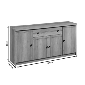 Μπουφές Libby pakoworld sonoma 160x39.5x83εκ-123-000165