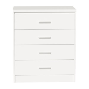 Συρταριέρα OLYMPUS pakoworld με 4 συρτάρια σε λευκή απόχρωση 80x40x95εκ-123-000209