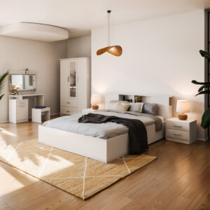 Κρεβάτι OLYMPUS pakoworld σε λευκή απόχρωση 160x200εκ-123-000210