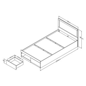 Κρεβάτι Olympus pakoworld με συρτάρι σε sonoma απόχρωση 100x200εκ-123-000236
