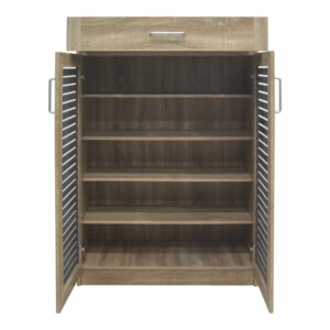 Παπουτσοθήκη-ντουλάπι Sante pakoworld 20 ζεύγων σε sonoma-ανθρακί απόχρωση 80x37x123εκ-123-000252