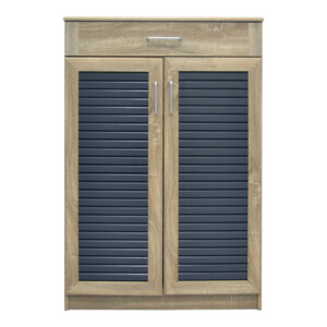 Παπουτσοθήκη-ντουλάπι Sante pakoworld 20 ζεύγων σε sonoma-ανθρακί απόχρωση 80x37x123εκ-123-000252