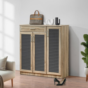 Παπουτσοθήκη-ντουλάπι Sante pakoworld 30 ζεύγων σε sonoma-ανθρακί απόχρωση 120x37x123εκ-123-000253