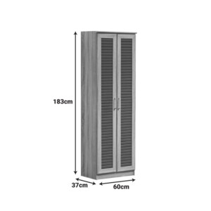 Παπουτσοθήκη-ντουλάπα SANTE pakoworld 21 ζεύγων σε sonoma-ανθρακί απόχρωση 60x37x183εκ-123-000254