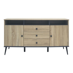 Μπουφές Zezan pakoworld σε sonoma-ανθρακί απόχρωση 140.5x41.5x80εκ-123-000259