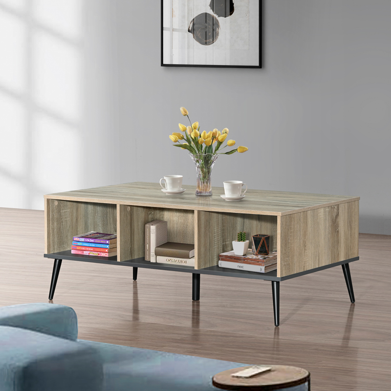 Τραπέζι σαλονιού Zezan pakoworld σε sonoma-ανθρακί απόχρωση 121x60x44.5εκ-123-000262 Τραπέζι σαλονιού Zezan pakoworld σε sonoma-ανθρακί απόχρωση 121x60x44.5εκ-123-000262