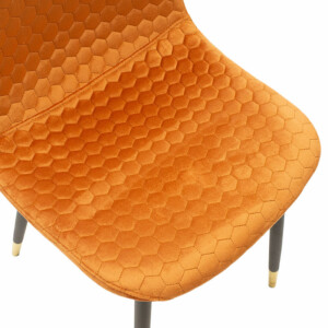 Καρέκλα Sila pakoworld βελούδο κεραμιδί-μαύρο χρυσό πόδι-127-000063