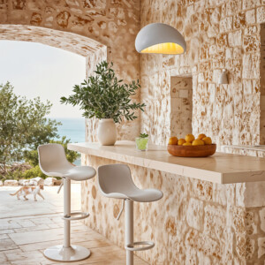 Σκαμπό μπαρ Walden pakoworld PP λευκό-127-000088