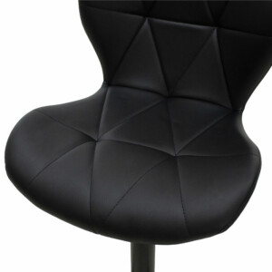 Σκαμπό μπαρ Coozy pakoworld πτυσσόμενο μεταλλικό μαύρο ματ με pu χρώμα μαύρο-127-000089