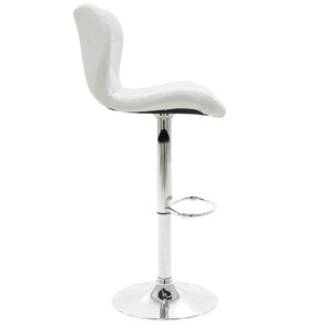 Σκαμπό μπαρ Coozy pakoworld pu σε λευκό χρώμα σκελετός χρωμίου-127-000091