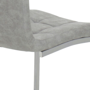 Καρέκλα Darrell pakoworld pu αντικέ γκρι-βάση χρωμίου 42x49x106εκ-127-000108