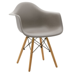 Πολυθρόνα Julita pakoworld PP γκρι-φυσικό πόδι-127-000124