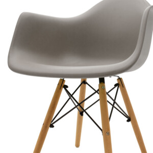 Πολυθρόνα Julita pakoworld PP γκρι-φυσικό πόδι-127-000124