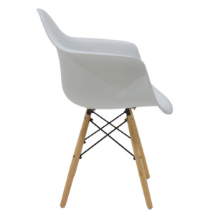 Πολυθρόνα Julita pakoworld PP λευκό-φυσικό πόδι-127-000125