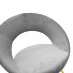 Καρέκλα Valentina pakoworld βελούδο γκρι-χρυσό πόδι-127-000133