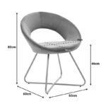 Καρέκλα Valentina pakoworld βελούδο γκρι-χρυσό πόδι-127-000133