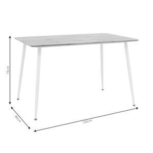 Τραπέζι Cuba pakoworld MDF sonoma-λευκό 120x80x75εκ-127-000139