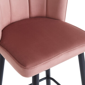 Σκαμπό μπαρ Velvi pakoworld βελούδο σε σάπιο μήλο απόχρωση 46x45x105.5εκ-127-000183