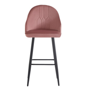 Σκαμπό μπαρ Velva pakoworld βελούδο σε σάπιο μήλο απόχρωση 46x45x113εκ-127-000185