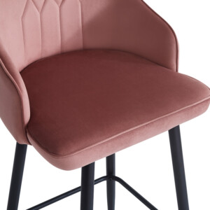 Σκαμπό μπαρ Velva pakoworld βελούδο σε σάπιο μήλο απόχρωση 46x45x113εκ-127-000185