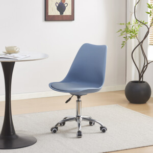 Καρέκλα γραφείου εργασίας Gaston II pakoworld pp-pu σε απόχρωση ανοιχτό μπλε 48x57x77-90εκ-127-000186